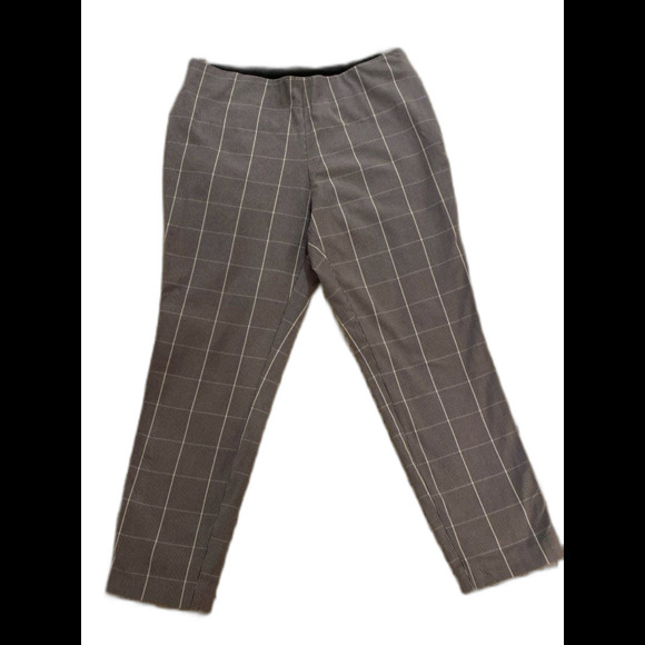 A New Day Pants Size 14 Cropped Black & White Striped Side Zipper Elastic Waist - Picture 1 of 12